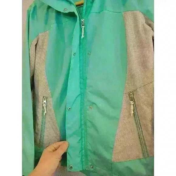 Free Country Athletx Reflective Teal Hoodie Windbreaker Jacket Womens Small - Picture 4 of 7